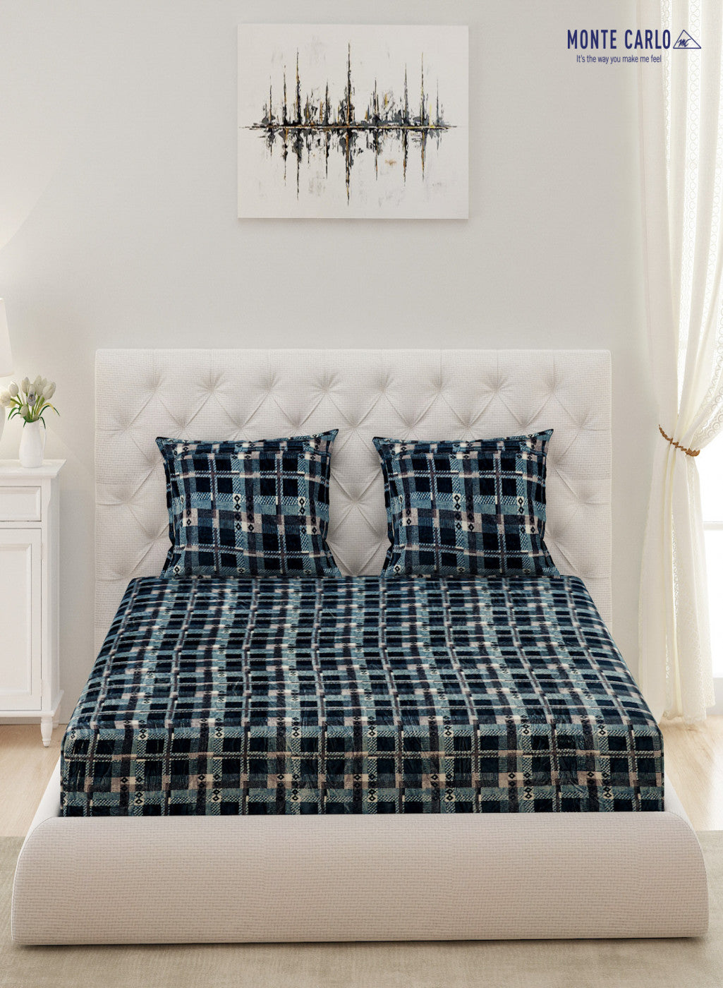 Multicolor 250 GSM Bedsheet with 2 Pillow Covers (Juhi)