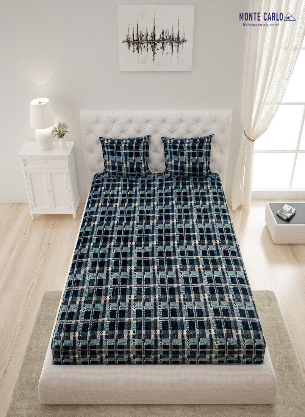 Multicolor 250 GSM Bedsheet with 2 Pillow Covers (Juhi)