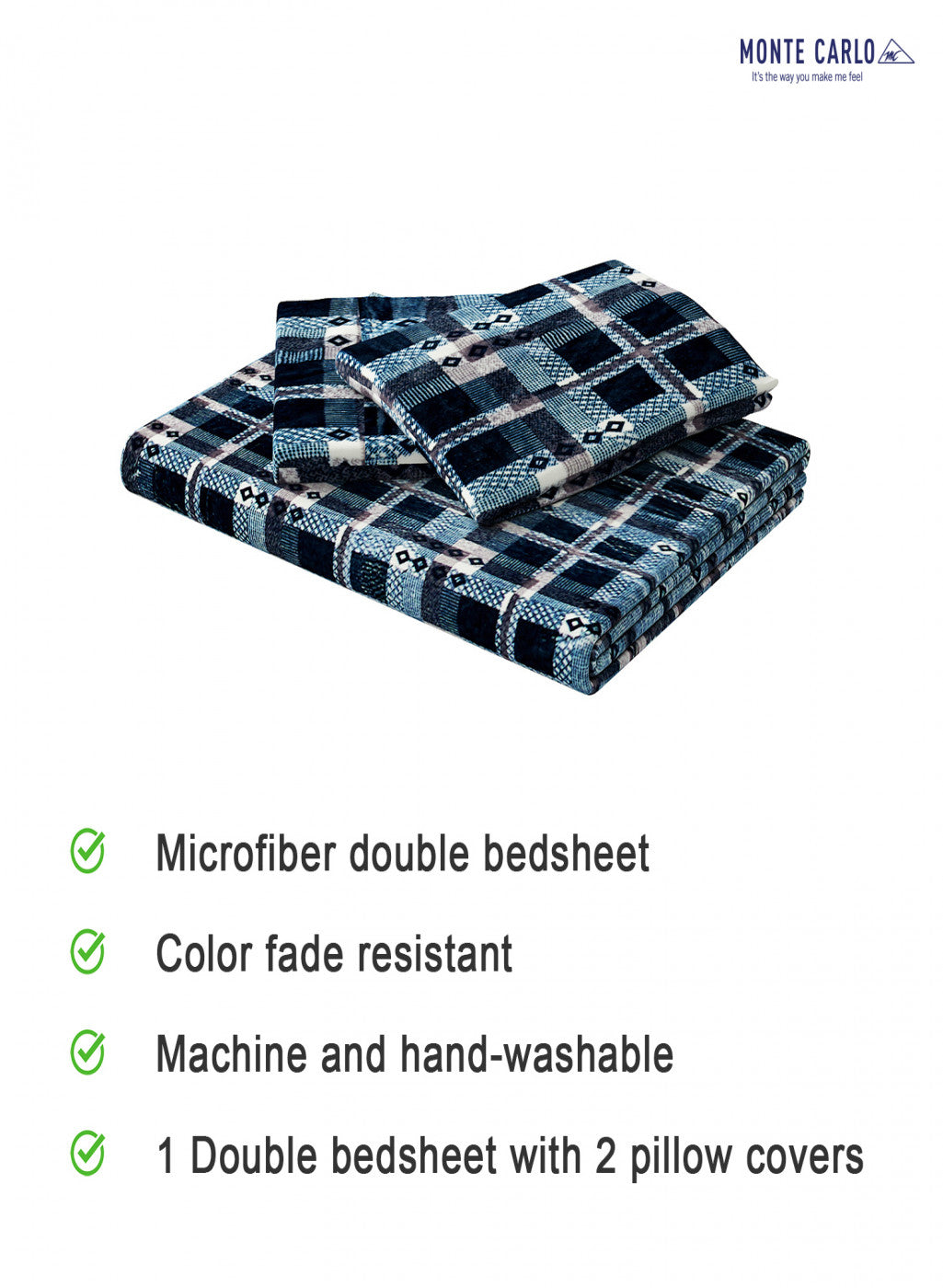 Multicolor 250 GSM Bedsheet with 2 Pillow Covers (Juhi)