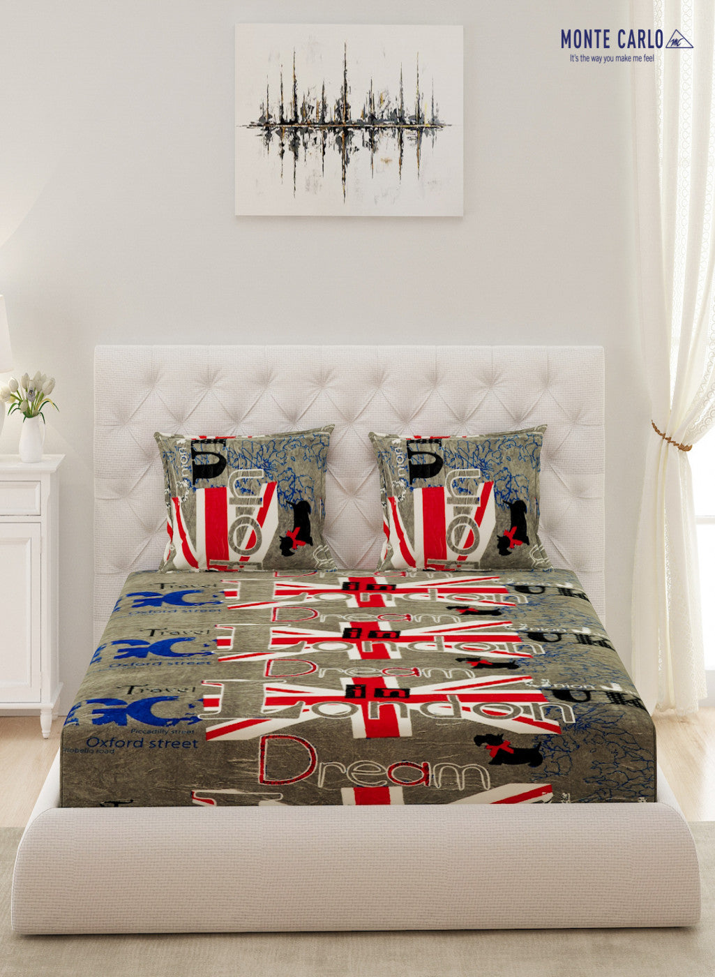 Multicolor 250 GSM Bedsheet with 2 Pillow Covers (Juhi)