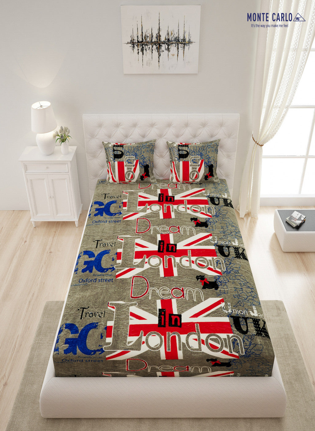 Multicolor 250 GSM Bedsheet with 2 Pillow Covers (Juhi)