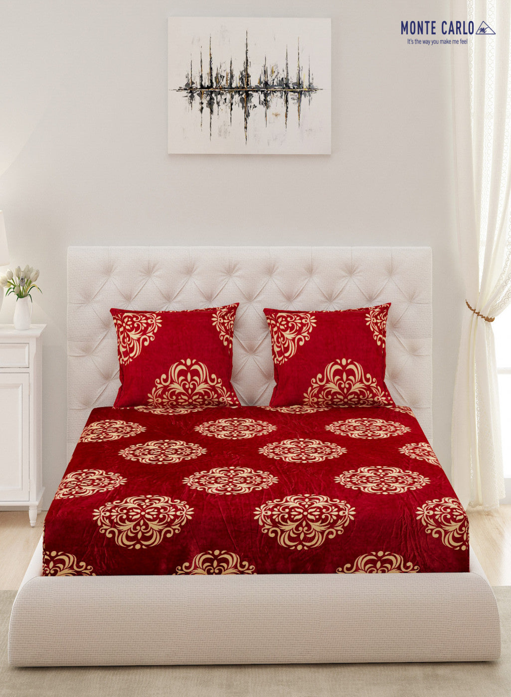 Multicolor 250 GSM Bedsheet with 2 Pillow Covers (Juhi)