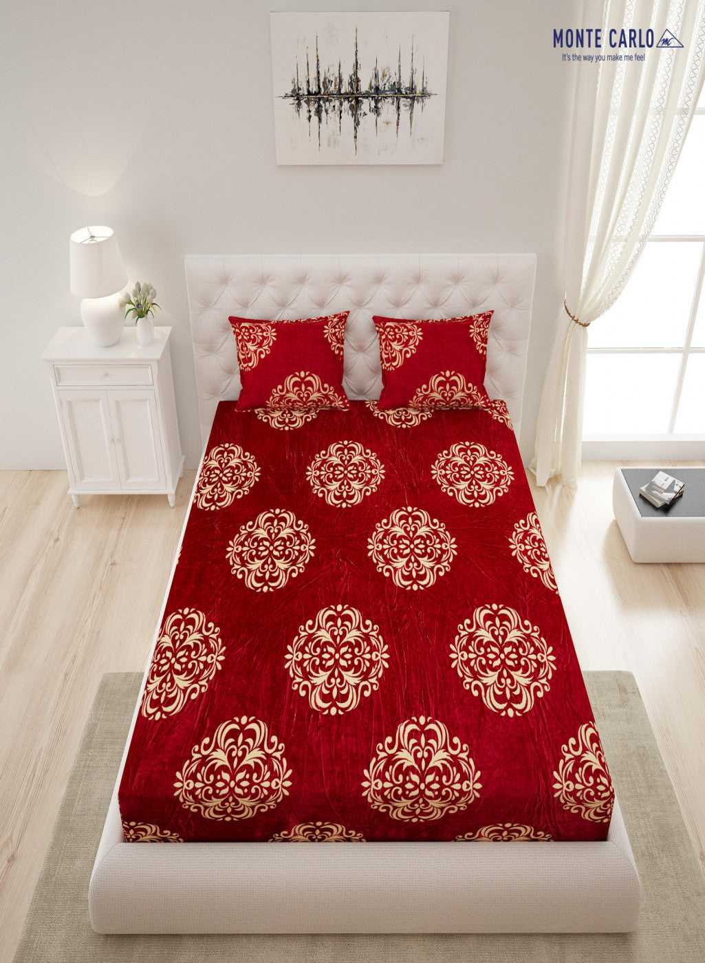 Multicolor 250 GSM Bedsheet with 2 Pillow Covers (Juhi)