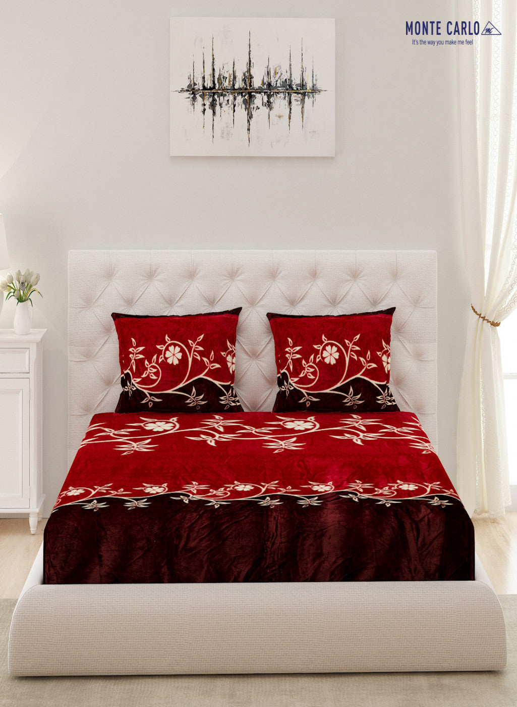 Multicolor 300 GSM Bedsheet with 2 Pillow Covers (Sabina)