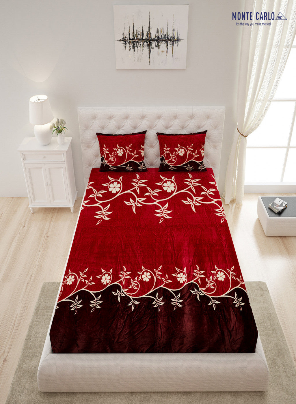 Multicolor 300 GSM Bedsheet with 2 Pillow Covers (Sabina)