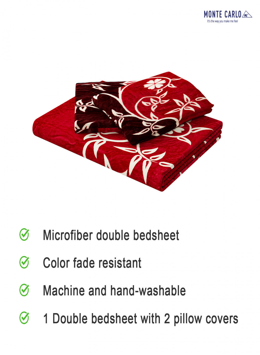 Multicolor 300 GSM Bedsheet with 2 Pillow Covers (Sabina)