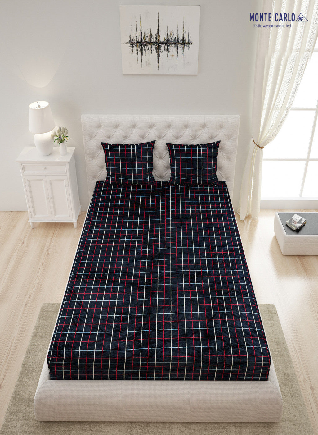 Multicolor 300 GSM Bedsheet with 2 Pillow Covers (Sabina)