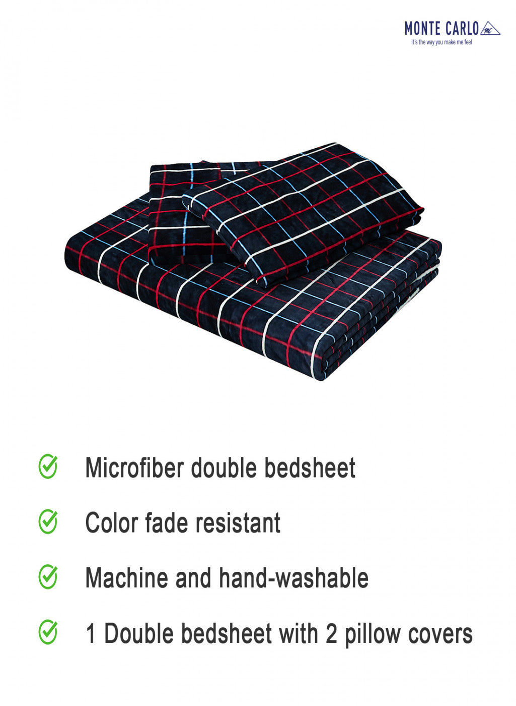 Multicolor 300 GSM Bedsheet with 2 Pillow Covers (Sabina)