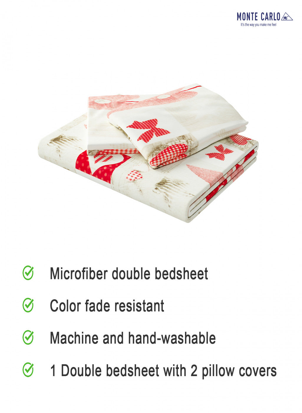 Multicolor 300 GSM Bedsheet with 2 Pillow Covers (Sabina)