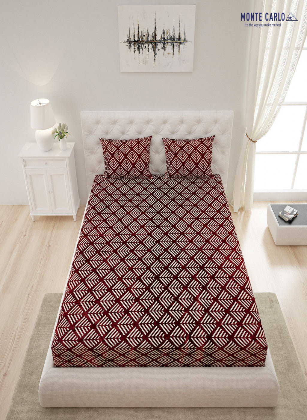 Multicolor 300 GSM Bedsheet with 2 Pillow Covers (Sabina)