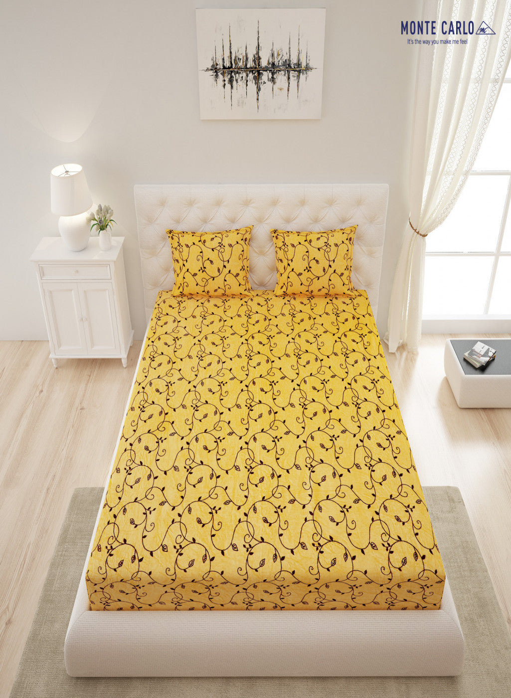 Multicolor 300 GSM Bedsheet with 2 Pillow Covers (Sabina)