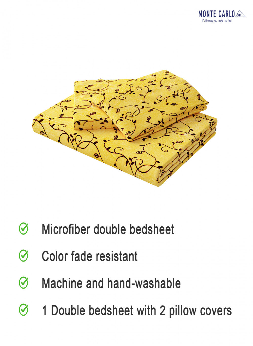 Multicolor 300 GSM Bedsheet with 2 Pillow Covers (Sabina)