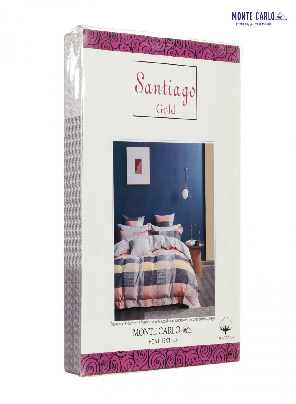 Multicolor 200 TC Bedsheet with 2 Pillow Covers (Santiago Gold)