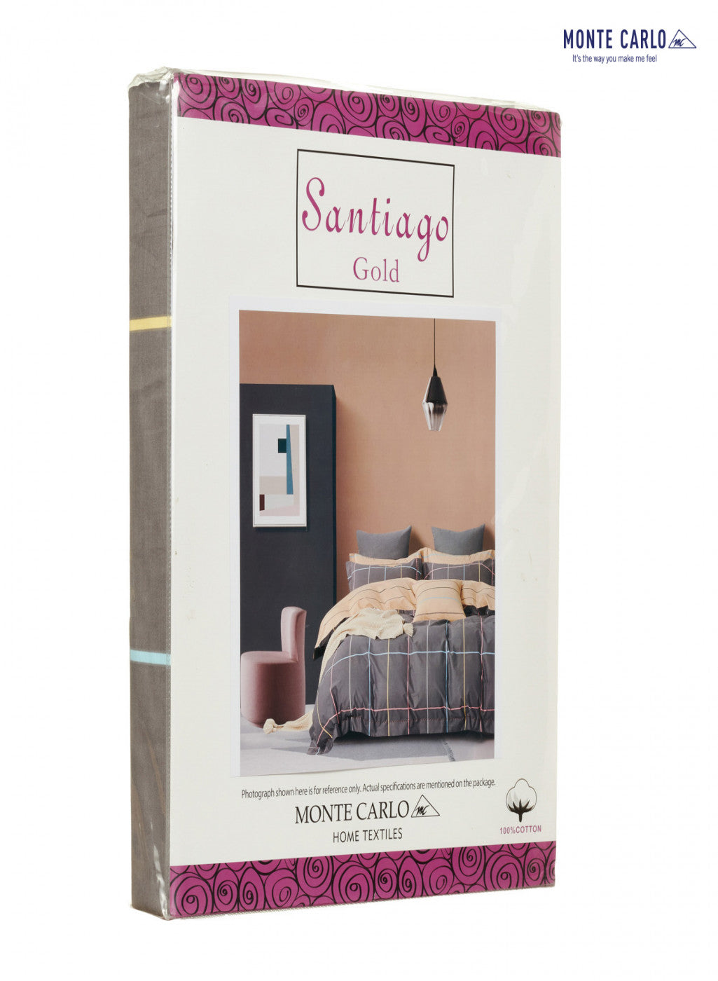 Multicolor 200 TC Bedsheet with 2 Pillow Covers (Santiago Gold)