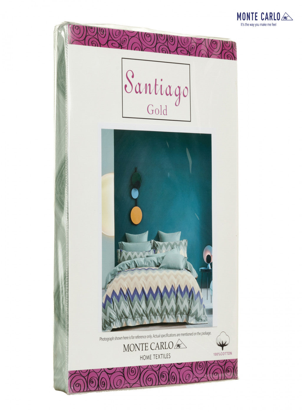 Multicolor 200 TC Bedsheet with 2 Pillow Covers (Santiago Gold)