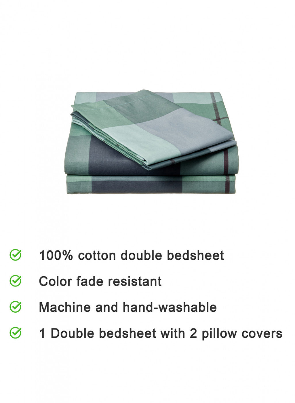 Multi Color 128/68 TC Bedsheet with 2 Pillow Covers