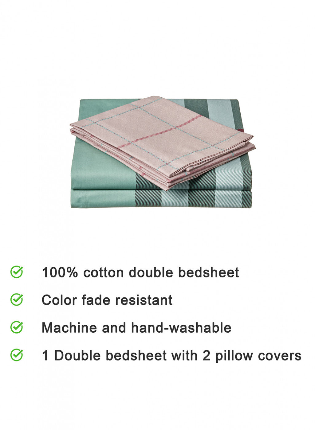 Multicolor 128 TC Bedsheet with 2 Pillow Covers (Santiago Gold)