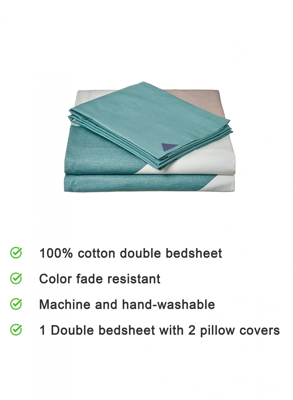 Multicolor 128 TC Bedsheet with 2 Pillow Covers (Santiago Gold)