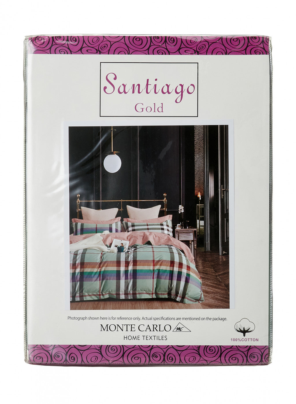 Multicolor 128 TC Bedsheet with 2 Pillow Covers (Santiago Gold)