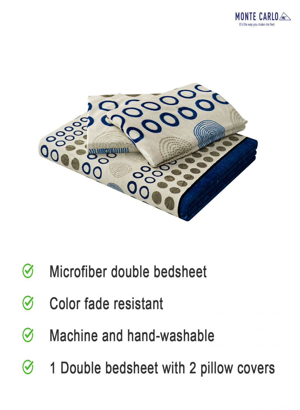 Multicolor 280 GSM Bedsheet with 2 Pillow Covers (Wisdom Gold)