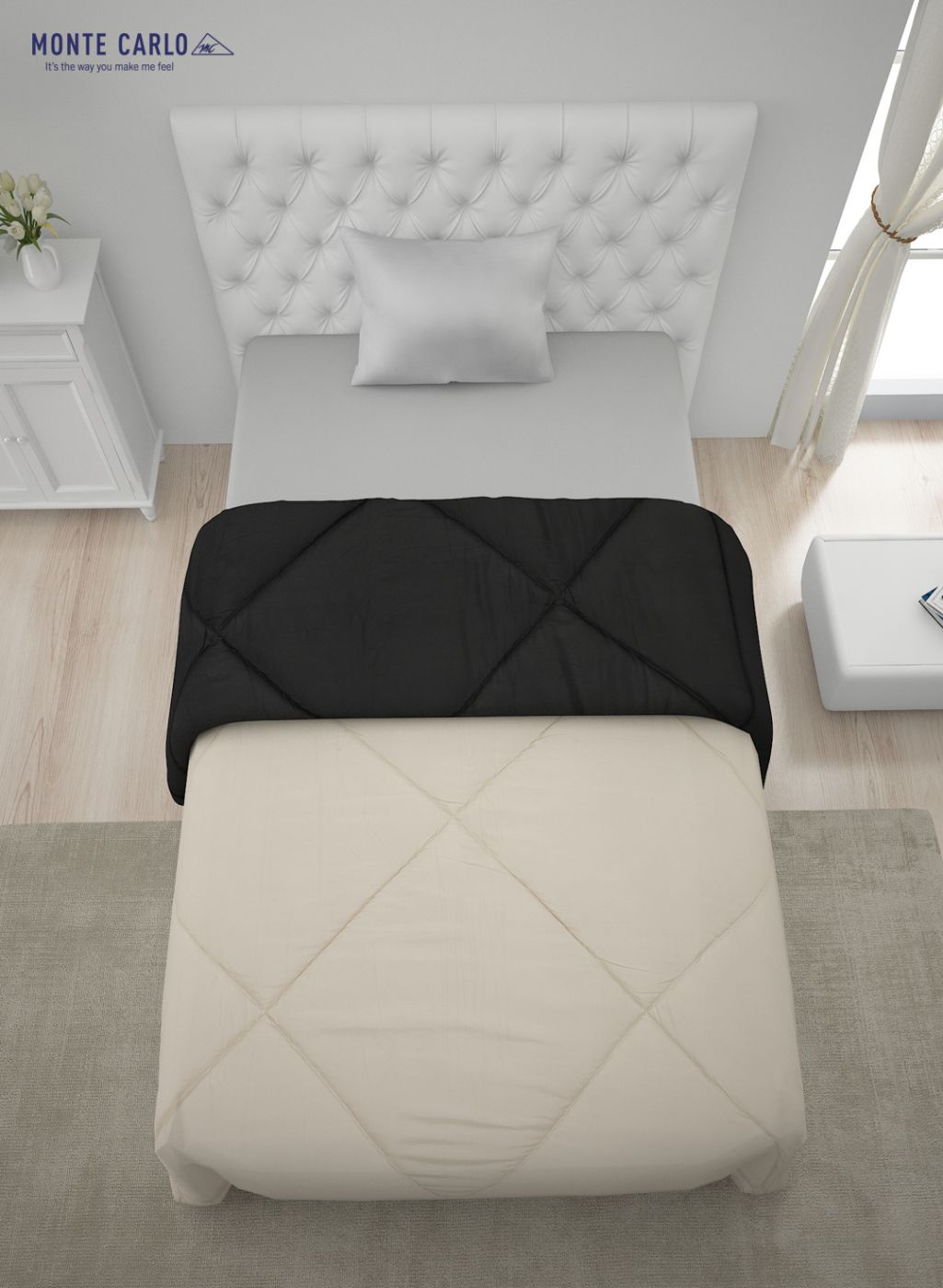 Solid Microfibre Single Comforter for Mild Winter