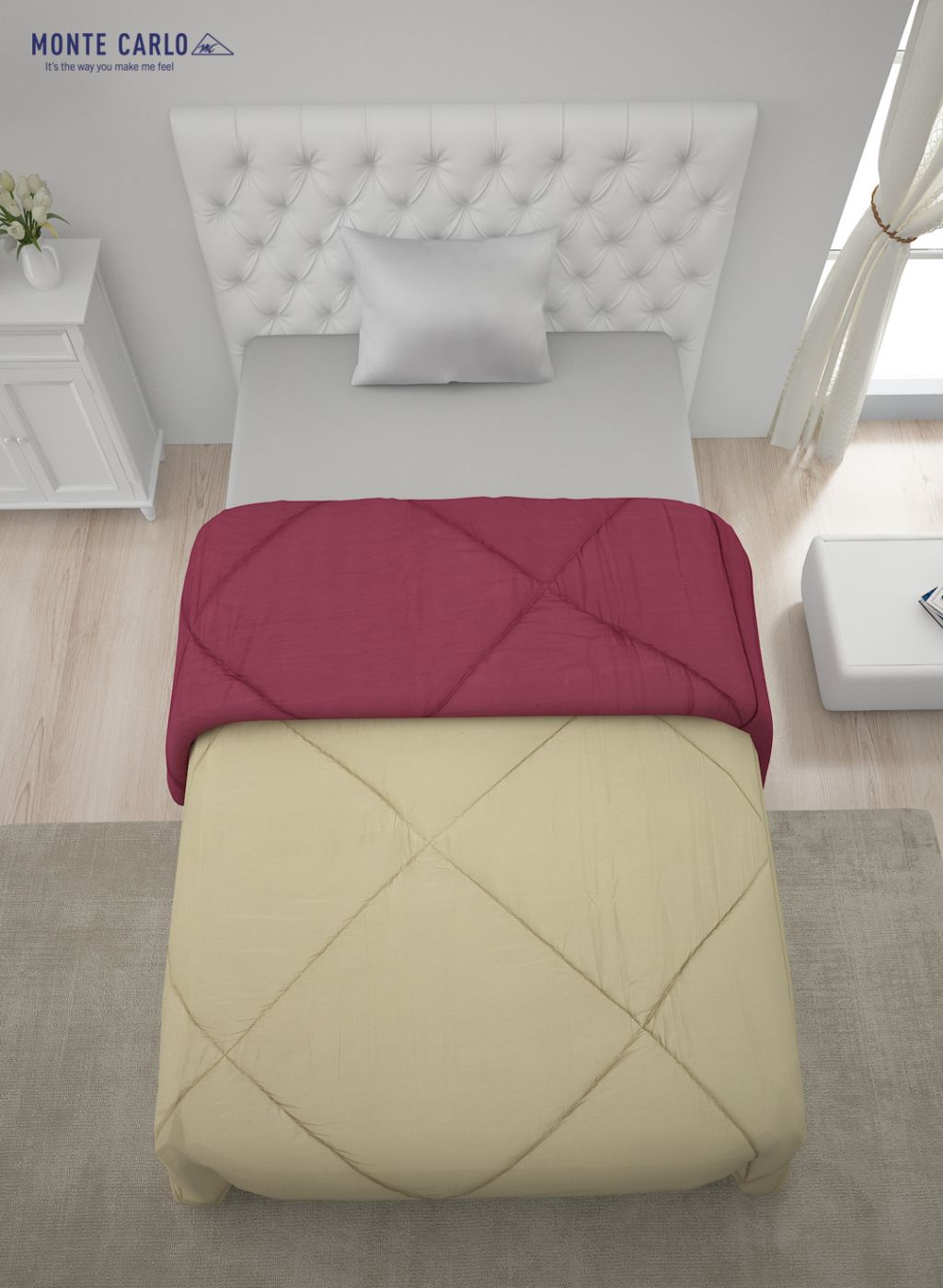 Solid Microfibre Single Comforter for Mild Winter