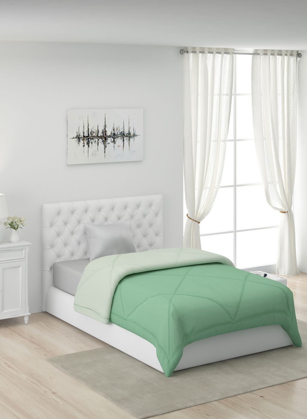 Solid Microfibre Single Comforter for Mild Winter