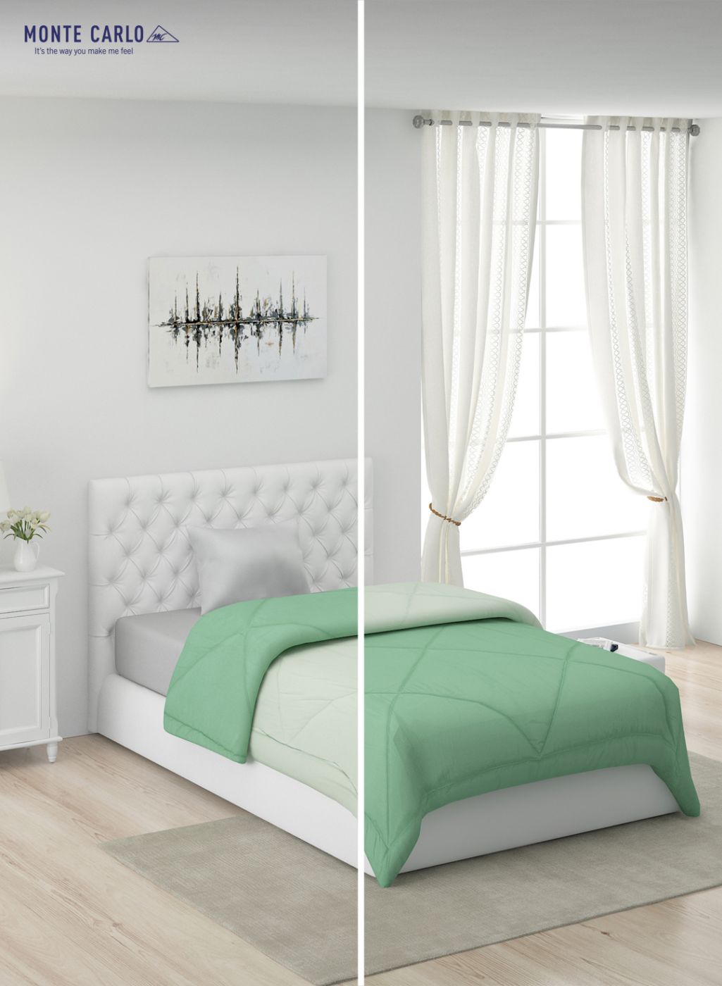 Solid Microfibre Single Comforter for Mild Winter