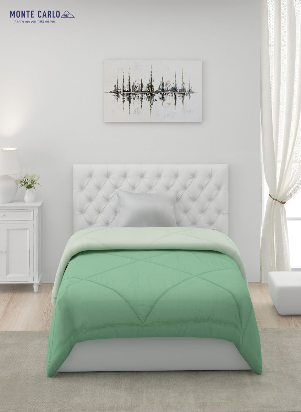 Solid Microfibre Single Comforter for Mild Winter