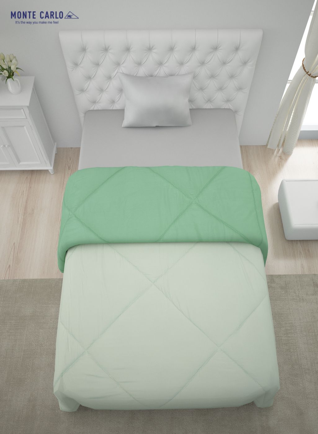 Solid Microfibre Single Comforter for Mild Winter