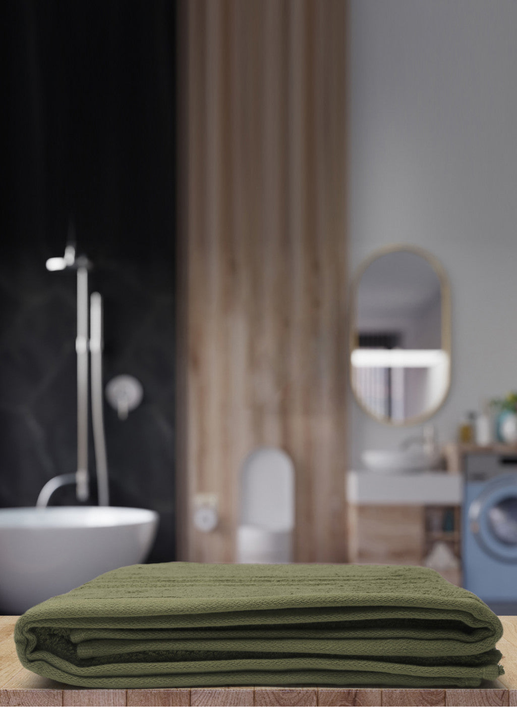 Olive Cotton 525 GSM Bath Towel