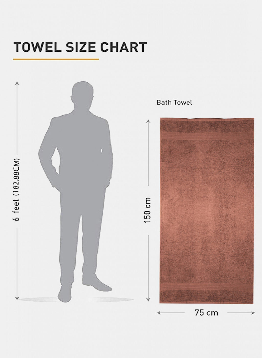 Brown Cotton 525 GSM Bath Towel