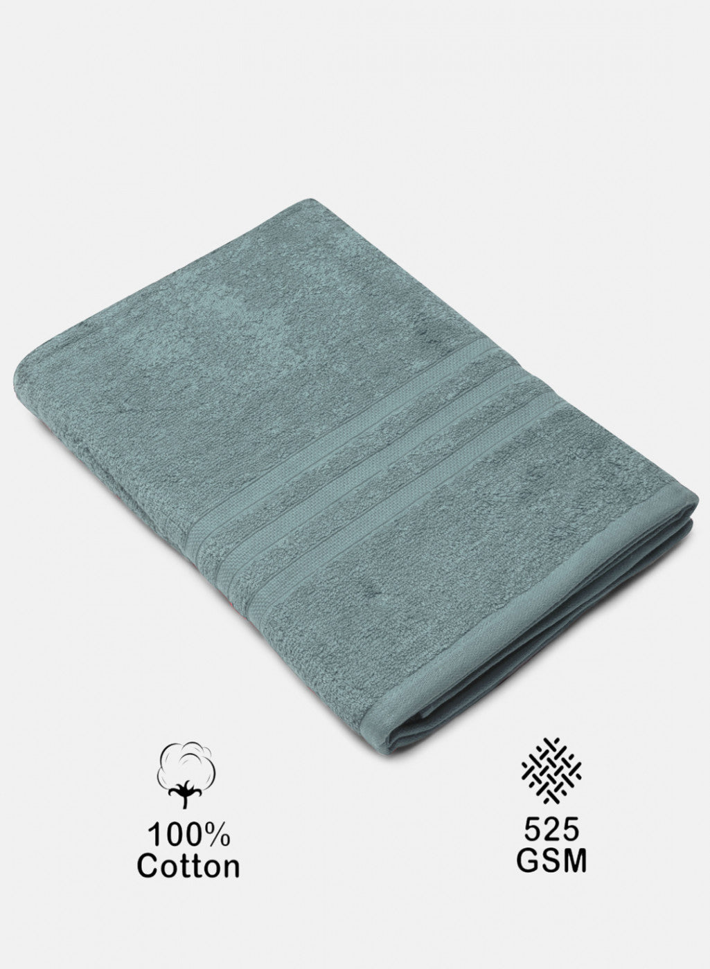 Blue Cotton 525 GSM Bath Towel