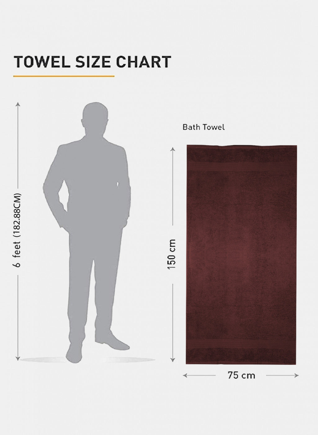Maroon Cotton 525 GSM Bath Towel