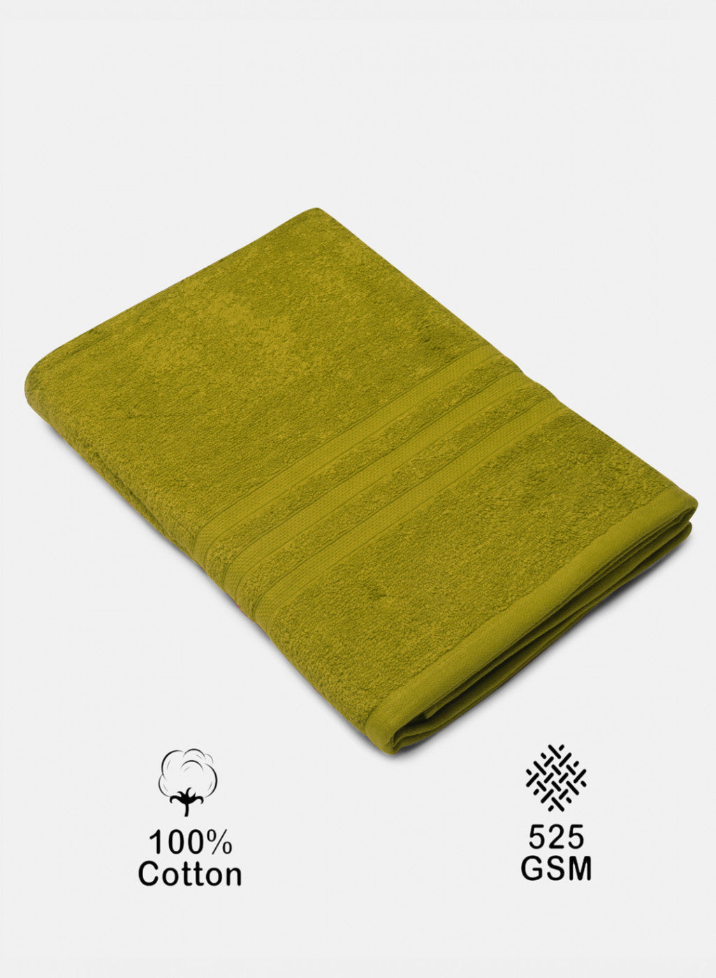 Green Cotton 525 GSM Bath Towel