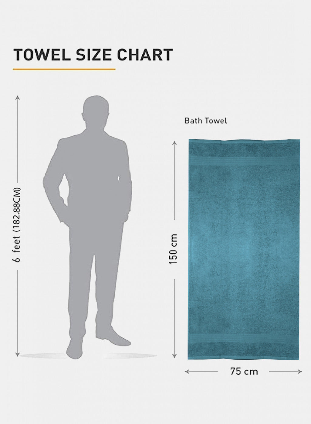 Blue Cotton 525 GSM Bath Towel