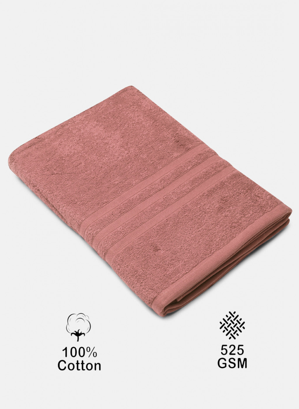 Peach Cotton 525 GSM Bath Towel