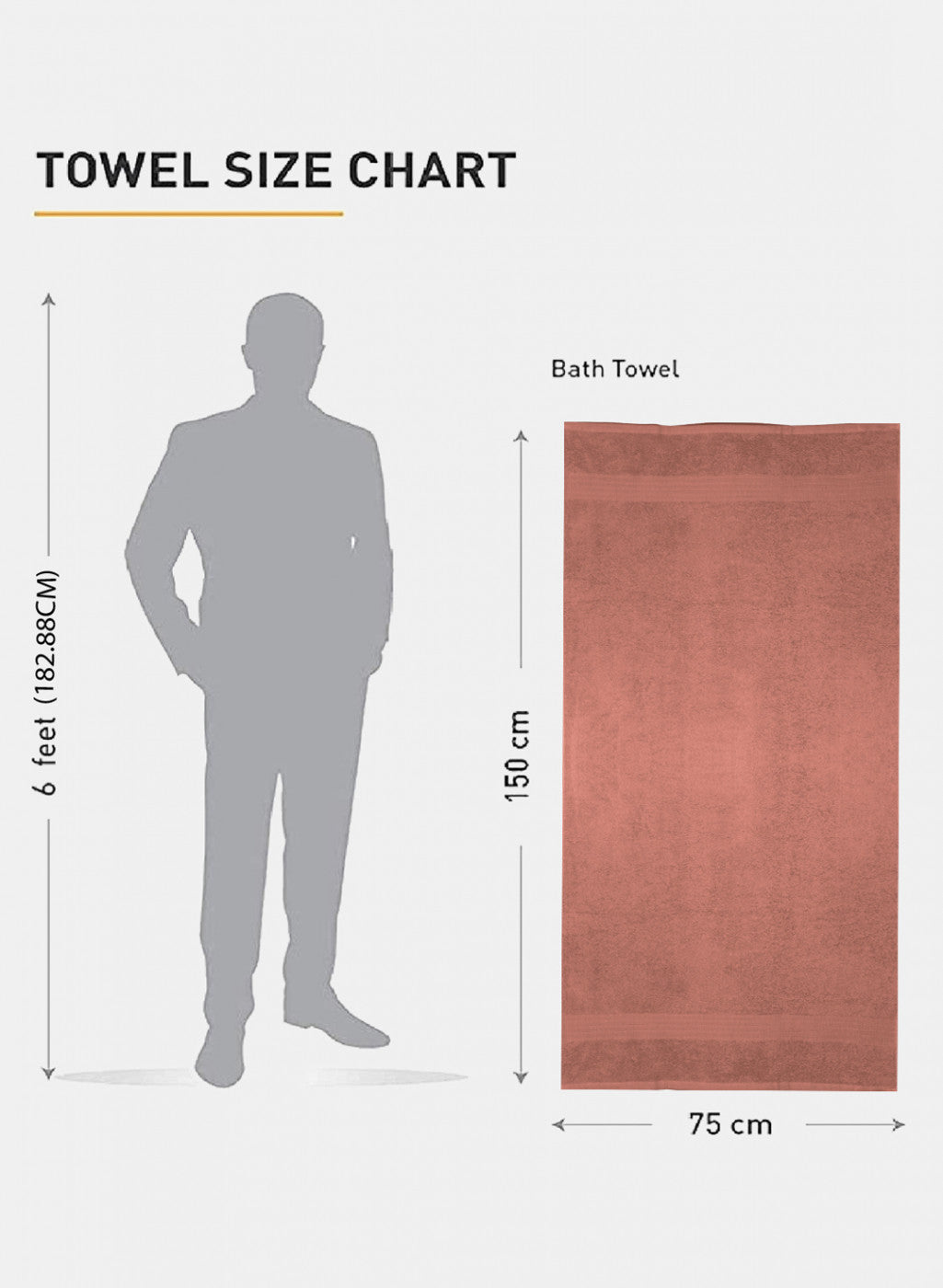 Peach Cotton 525 GSM Bath Towel