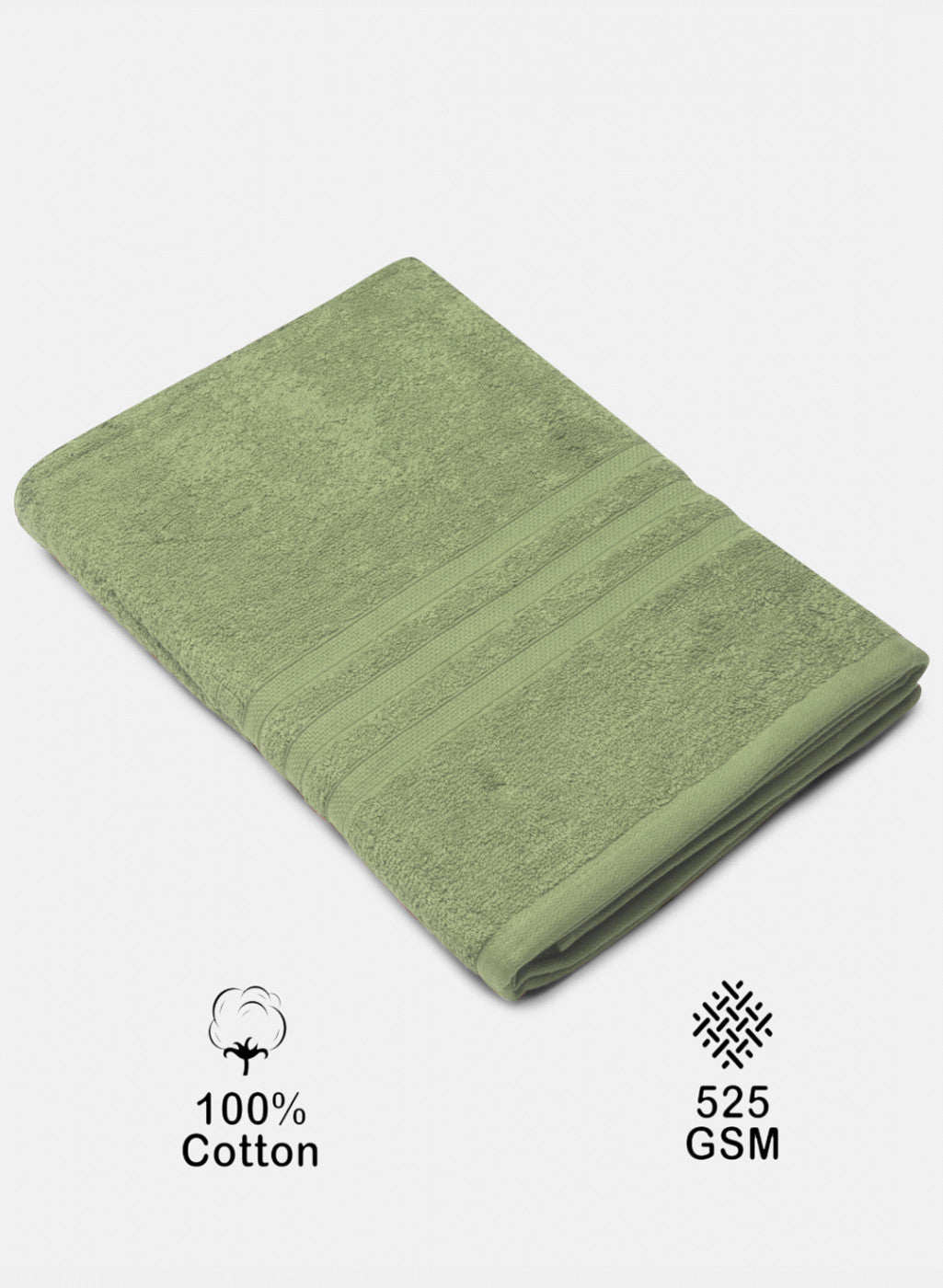 Green Cotton 525 GSM Bath Towel