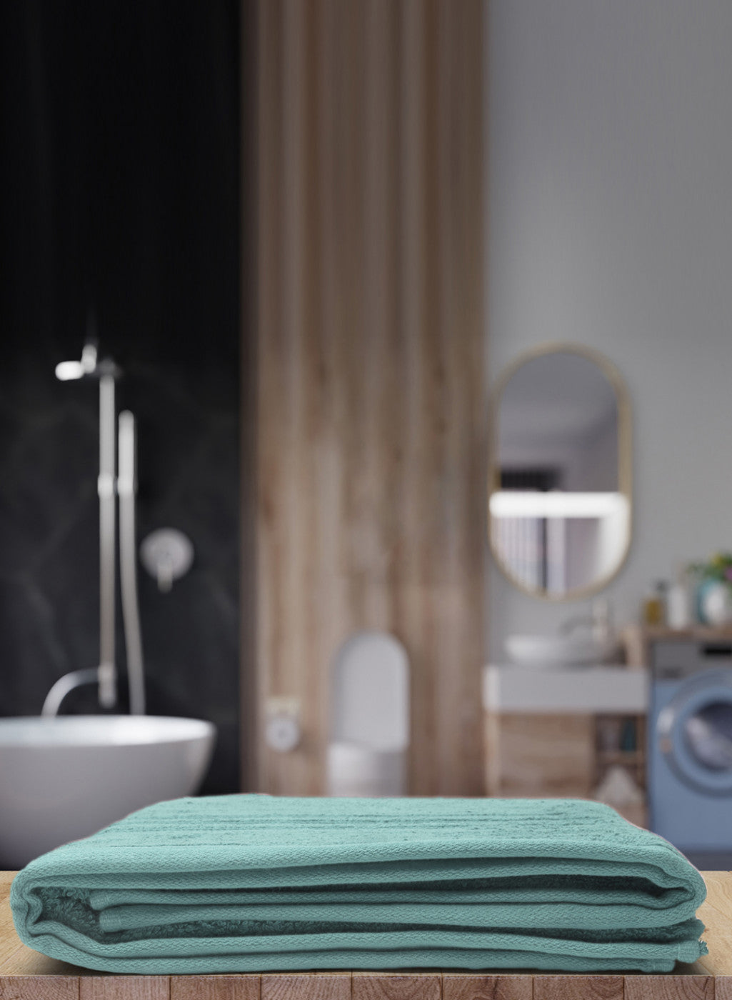 Blue Cotton 525 GSM Bath Towel