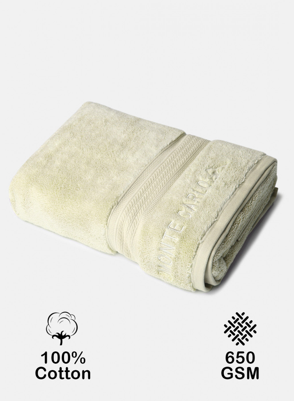 Yellow Cotton 650 GSM Bath Towel
