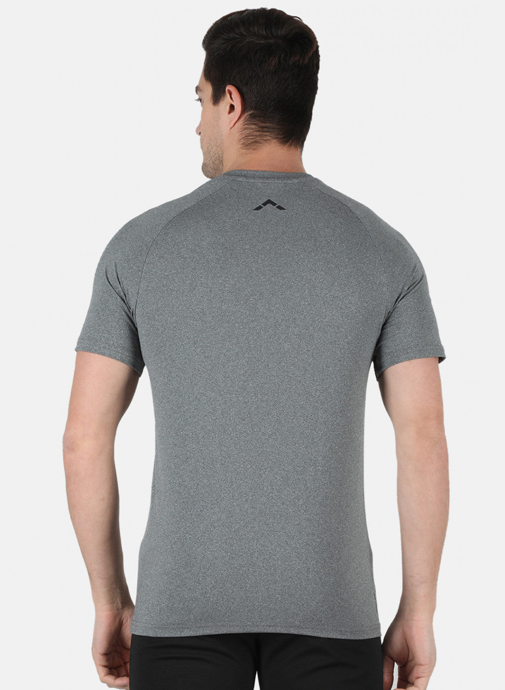 Rock.it Men Grey Self Design Round Neck T-Shirt