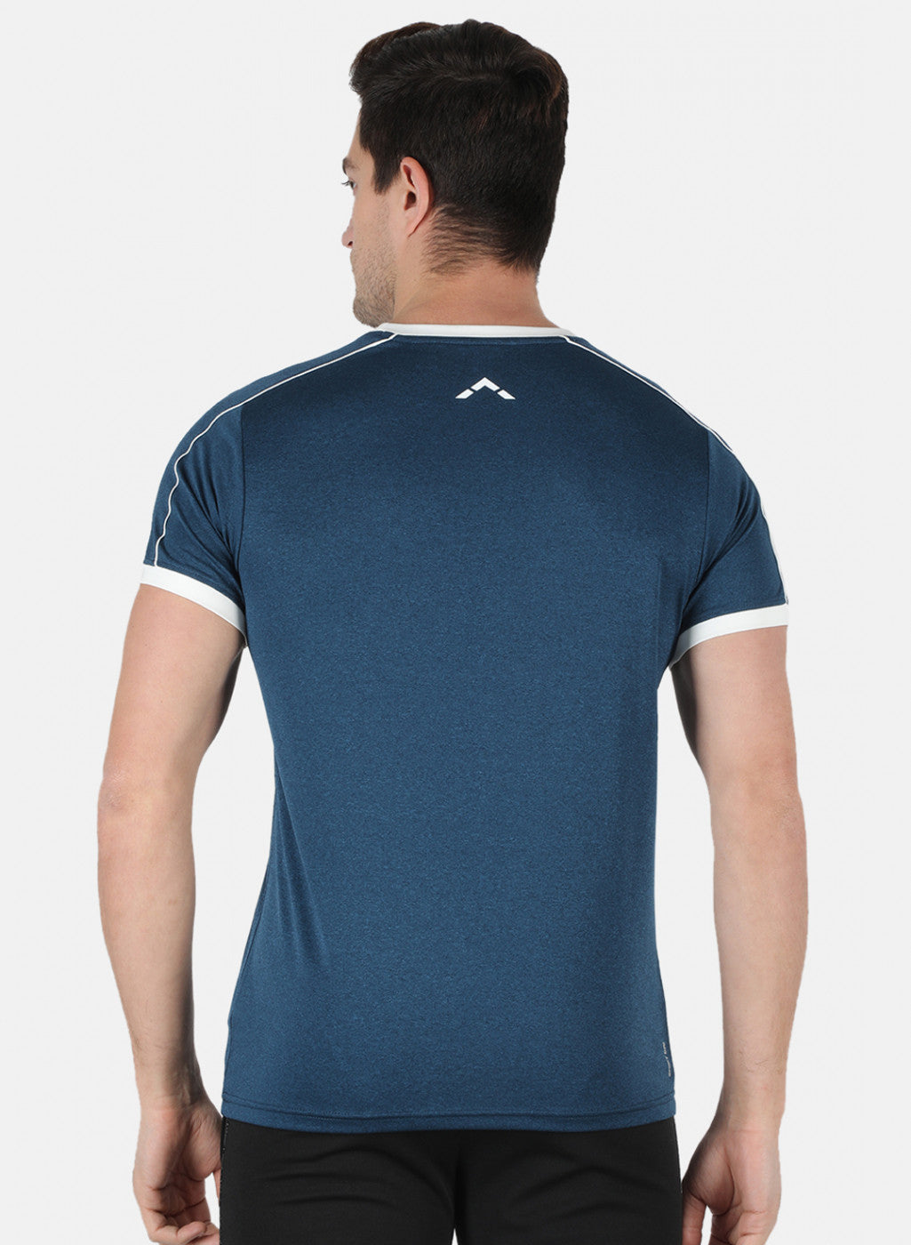 Rock.it Men Royal Blue Self Design Round Neck T-Shirt