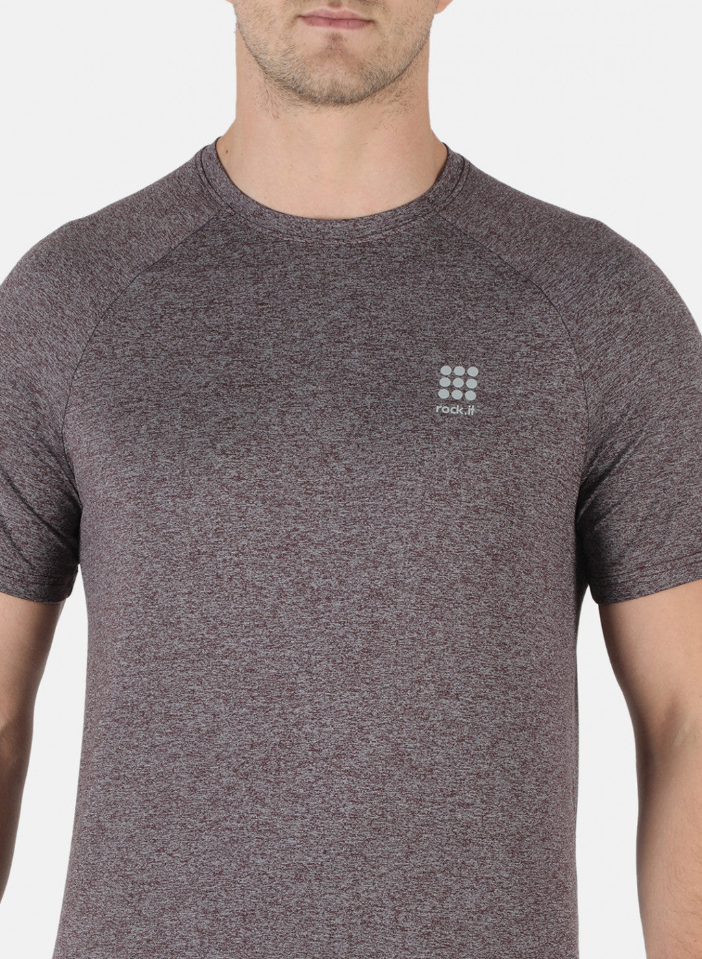 Rock.it Men Purple Self Design Round Neck T-Shirt