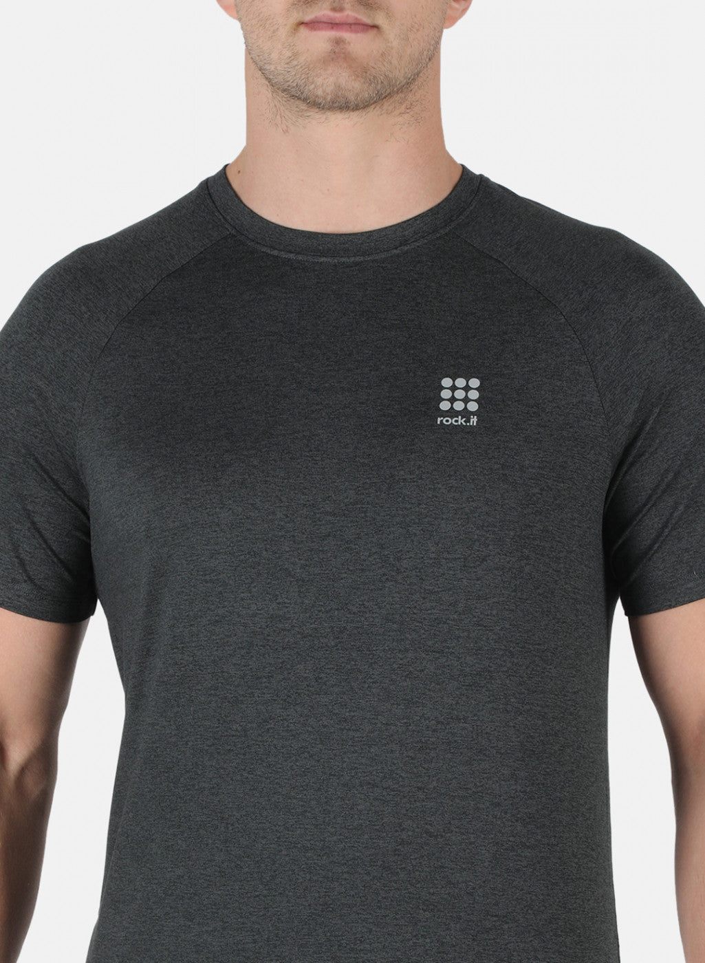 Rock.it Men Olive Self Design Round Neck T-Shirt