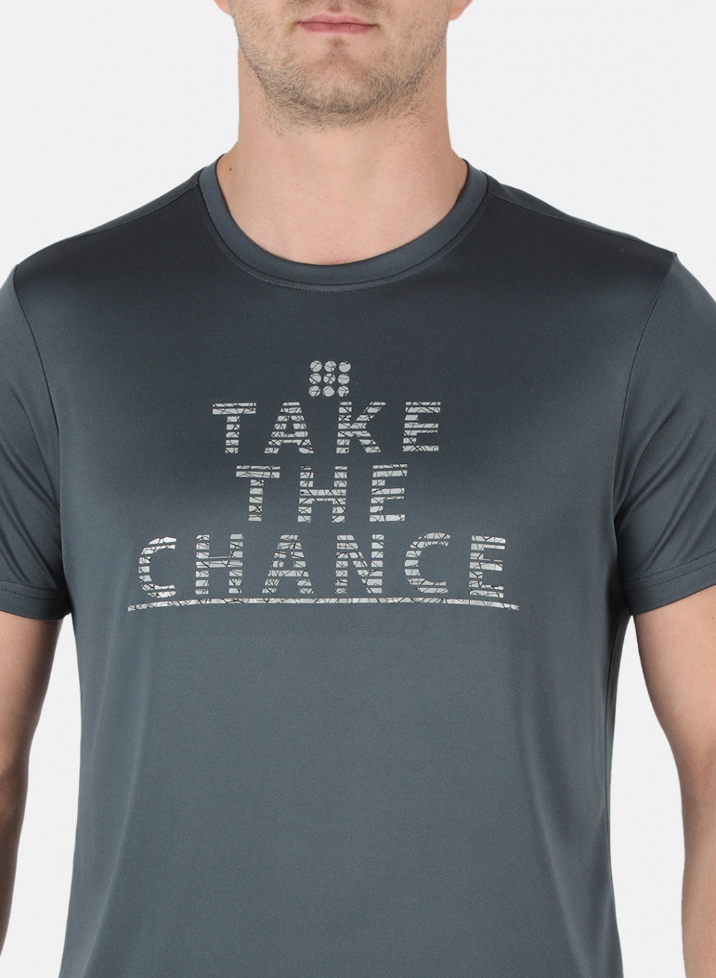 Rock.it Men Grey Printed Round Neck T-Shirt