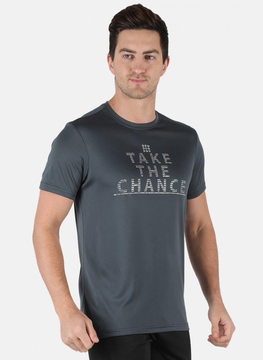 Rock.it Men Grey Printed Round Neck T-Shirt