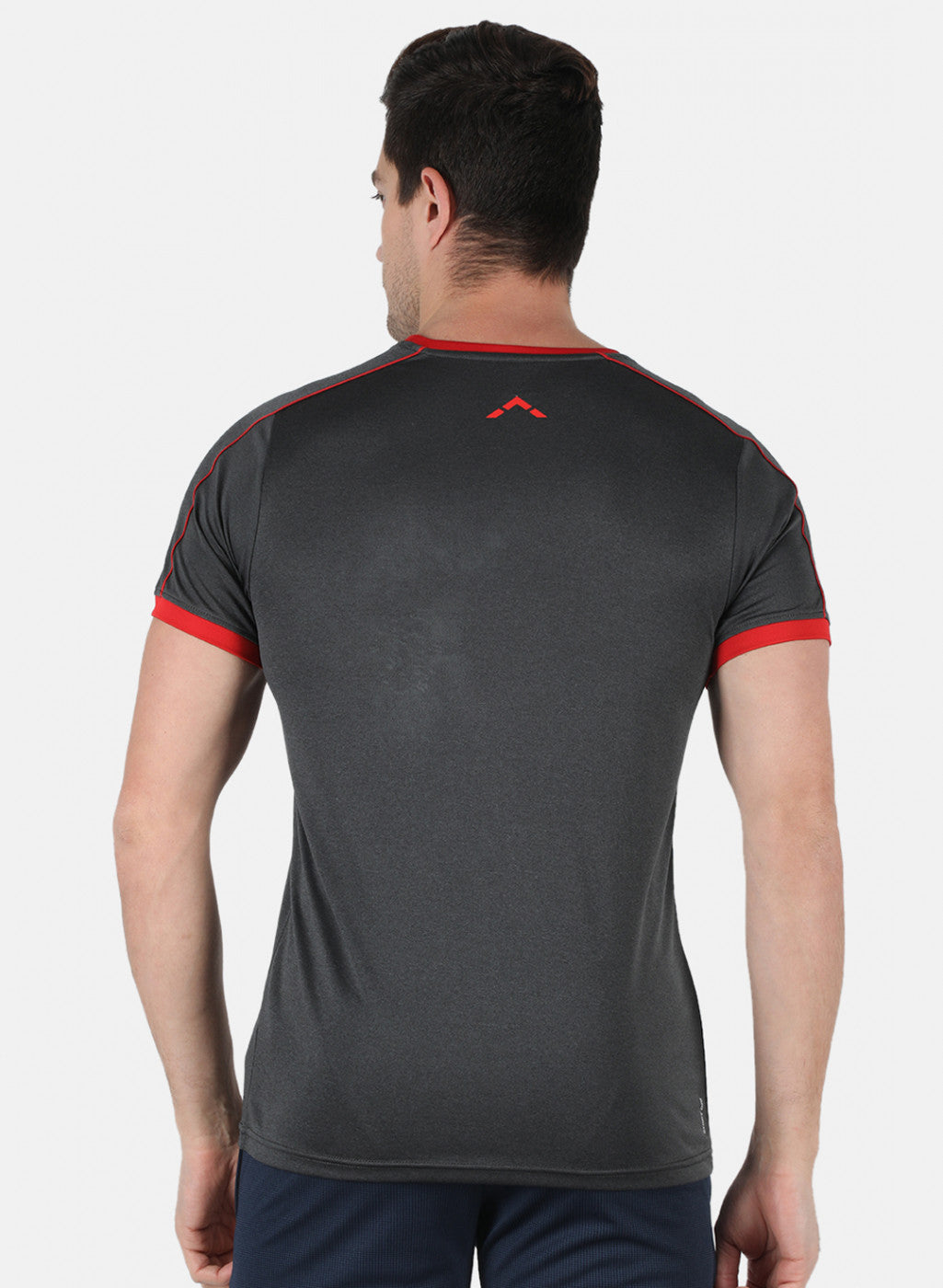 Rock.it Men Grey Self Design Round Neck T-Shirt