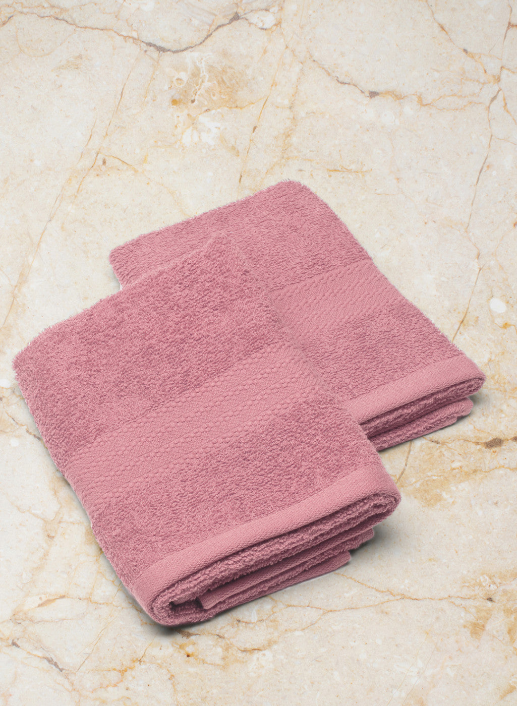 Pink Cotton 400 GSM Hand Towels (Pack of 2)