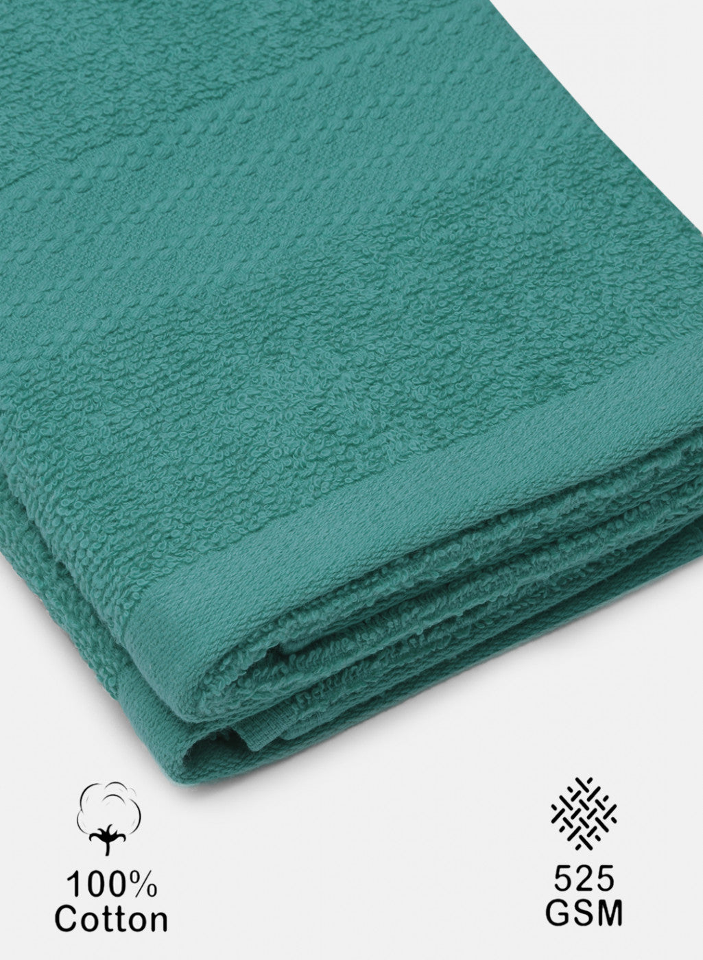 Green Cotton 400 GSM Hand Towels (Pack of 2)
